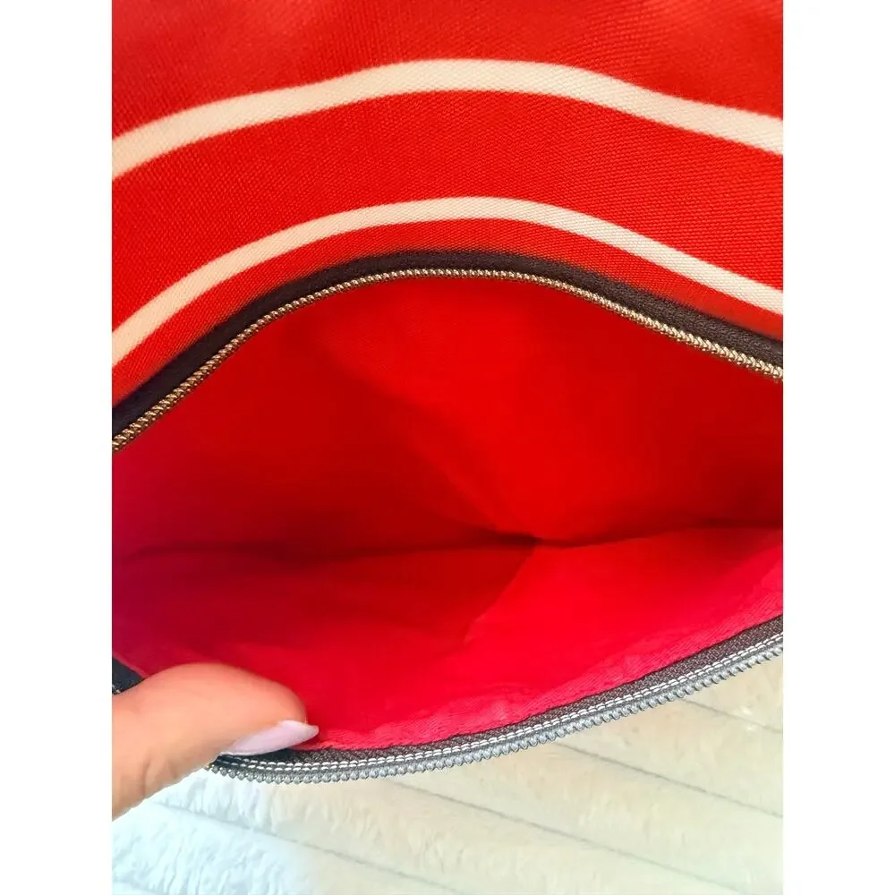 Dooney & Bourke Eastham Crossbody EUC orange white stripe crossbody fabric